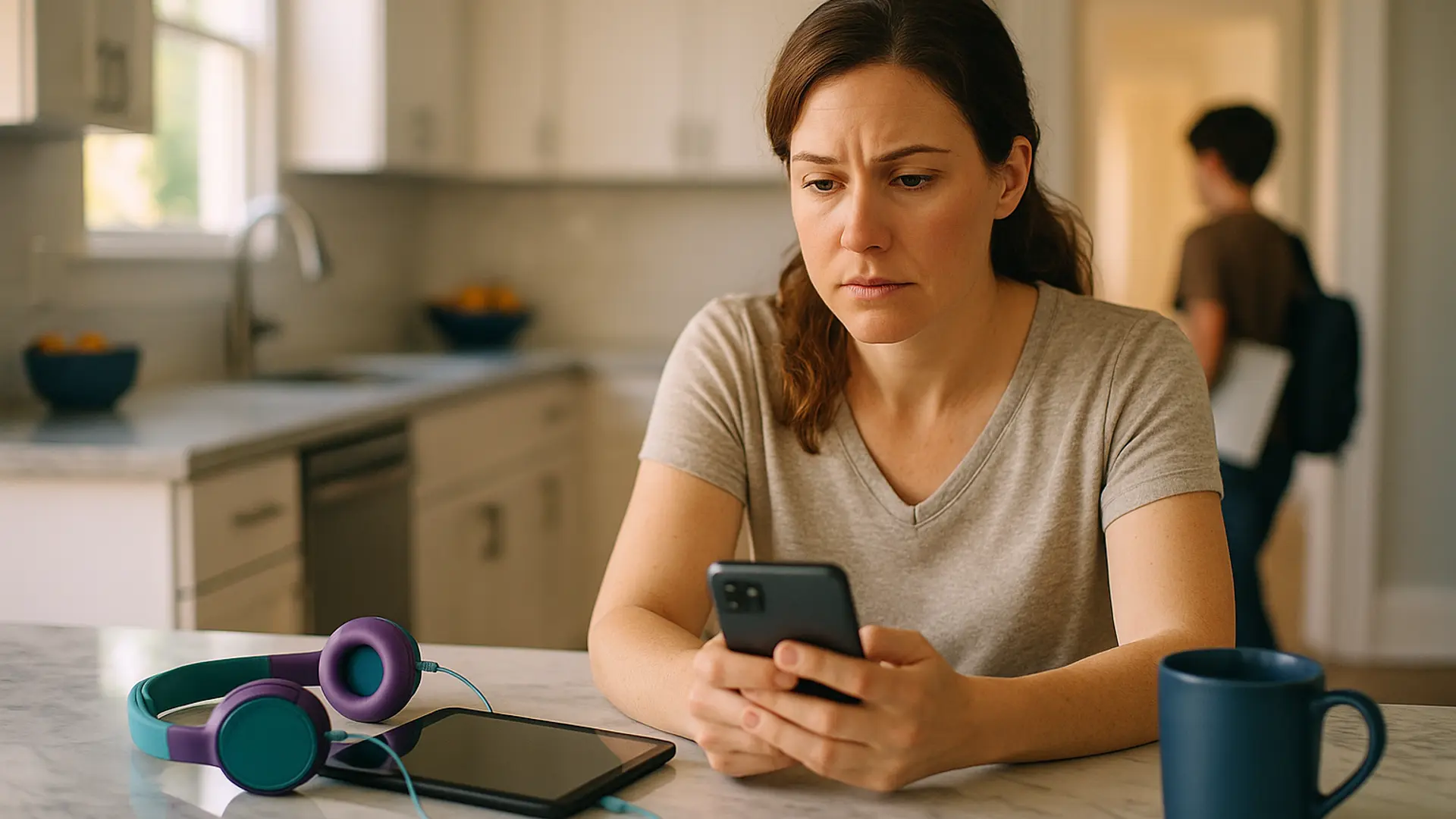 Bark parental monitoring app dashboard showing text and social media alerts on a phone