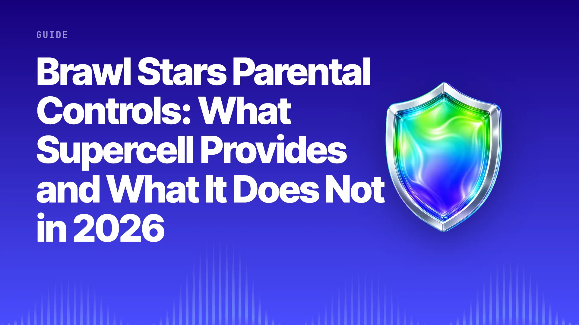Halo title card: Brawl Stars Parental Controls on the brand gradient with the Halo shield