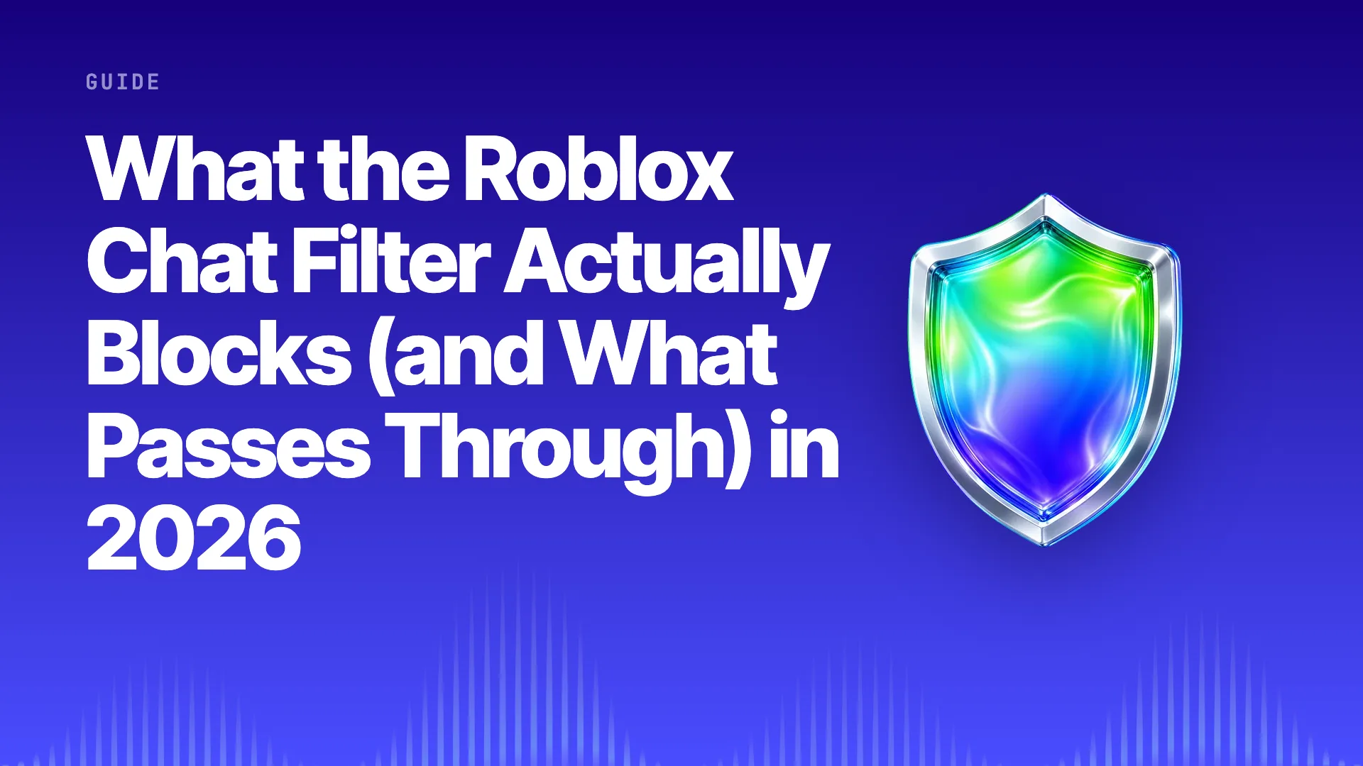 Halo title card: What the Roblox Chat Filter Actually Blocks in 2026 on the brand gradient with the Halo shield